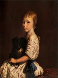 The Reverend George Scobell, D.D. as a Child, Holding His Dog "Fop" , c1780, (1934). Creator: John Opie
