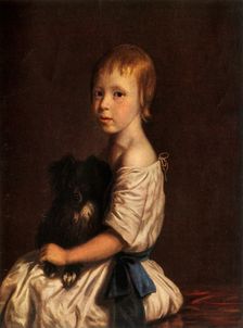 The Reverend George Scobell, D.D. as a Child, Holding His Dog "Fop" , c1780, (1934). Creator: John Opie