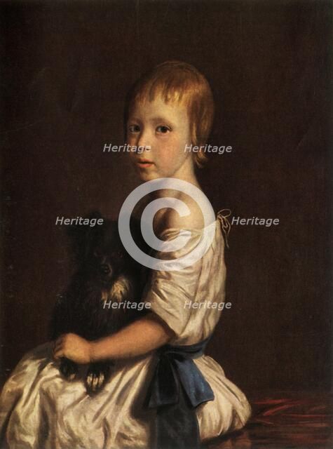 'The Reverend George Scobell, D.D. as a Child, Holding His Dog "Fop" ', c1780, (1934).  Creator: John Opie.