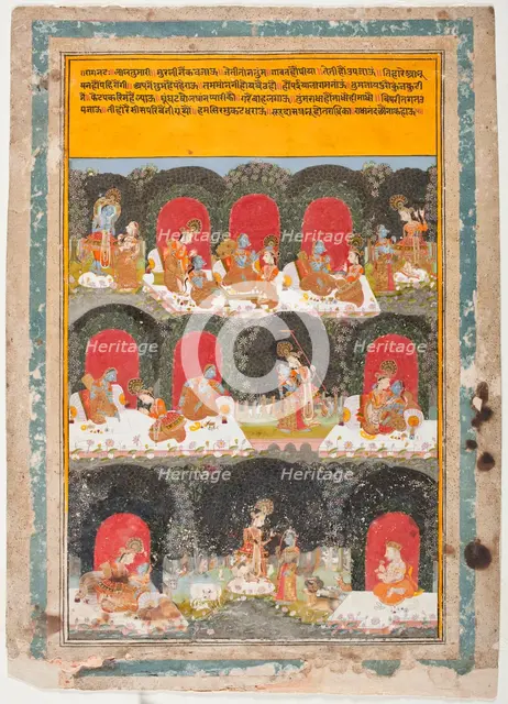 The Reversal of Roles, Episodes from the Krishna Lila (The Play of Krishna)..., c1725. Creator: Unknown.