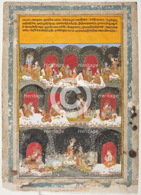 The Reversal of Roles, Episodes from the Krishna Lila (The Play of Krishna)..., c1725. Creator: Unknown.