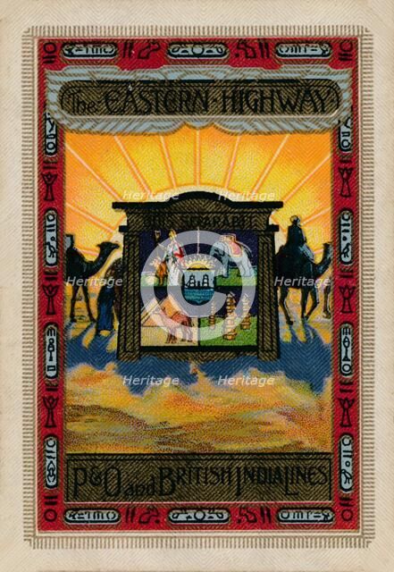 The reverse of a playing card produced for P&O and British India Lines, 1925. Artist: Unknown.