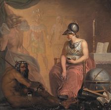 The Revival of Learning, the Invention of Printing and Gunpowder and the Discovery of America, 1784. Creator: Nicolai Abraham Abildgaard