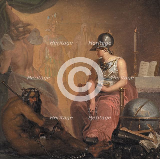 The Revival of Learning, the Invention of Printing and Gunpowder and the Discovery of America, 1784. Creator: Nicolai Abraham Abildgaard.