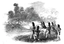 The Review - a skirmishing party, 1845. Creator: Unknown