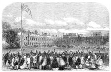 The Review of Lancashire Rifle Volunteers in Knowsley Park - the Earl and Countess of..., 1860. Creator: Unknown