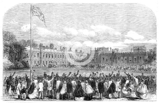 The Review of Lancashire Rifle Volunteers in Knowsley Park - the Earl and Countess of..., 1860. Creator: Unknown.