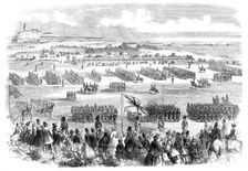 The Review of Rifle Volunteers by the Queen at Edinburgh - the Troops marching past Her Majesty,1860 Creator: Unknown