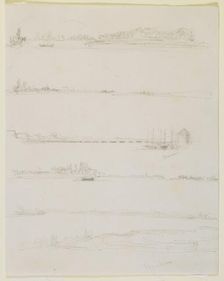 The Rhine , near Worms and Oppeheim, 1858. Creator: James Abbott McNeill Whistler