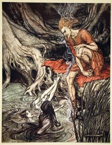 The Rhine's pure gleaming children told me of their sorrow 1910. Creator: Arthur Rackham