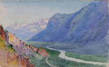 The Rhone from the Path to Salvari (Switzerland), 1898. Creator: George Elbert Burr
