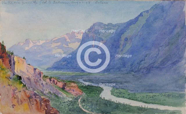 The Rhone from the Path to Salvari (Switzerland), 1898. Creator: George Elbert Burr.