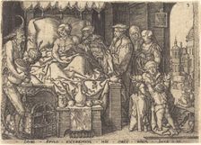 The Rich Man on His Death Bed, 1554. Creator: Heinrich Aldegrever
