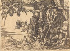 The Rich Man Being Carried Away by the Devil. Creator: Heinrich Aldegrever