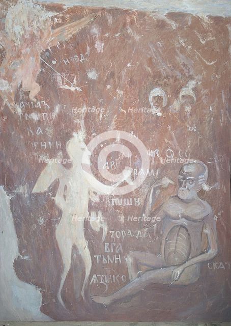 The Rich Man in Gehenna Fire, 1313. Artist: Ancient Russian frescos  