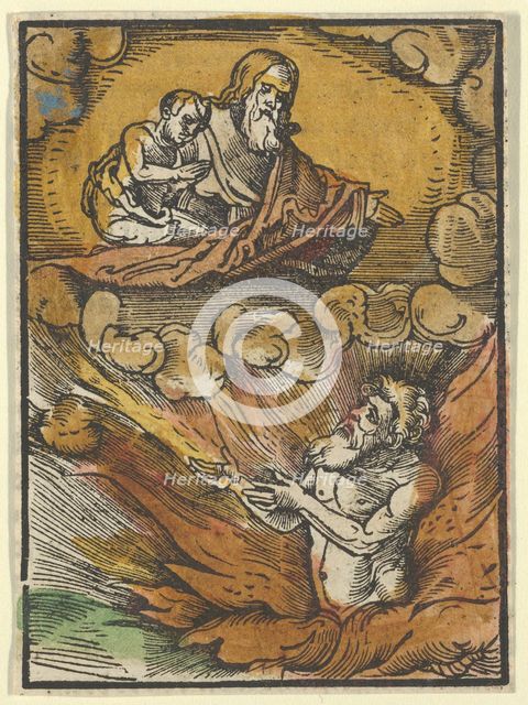 The Rich Man in Hell and the Poor Lazarus in Abraham's Lap, from Das Plenarium, 1517. Creator: Hans Schäufelein the Elder.