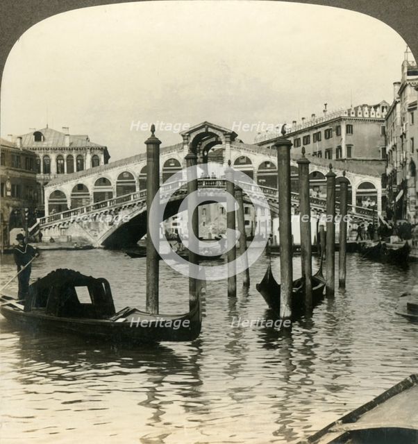 'The Rialto and the Grand Canal (N.E.), Venice, Italy', c1909. Creator: Unknown.