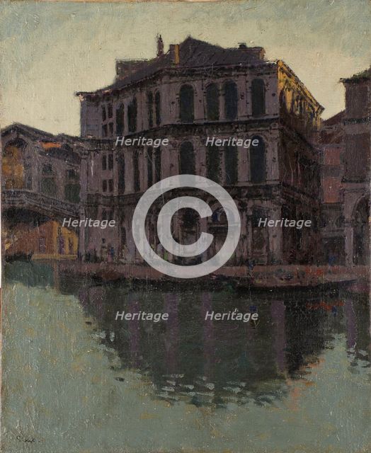 'The Rialto bridge and the Palazzo dei Camerlenghi', 1902-04. Creator: Walter Richard Sickert.