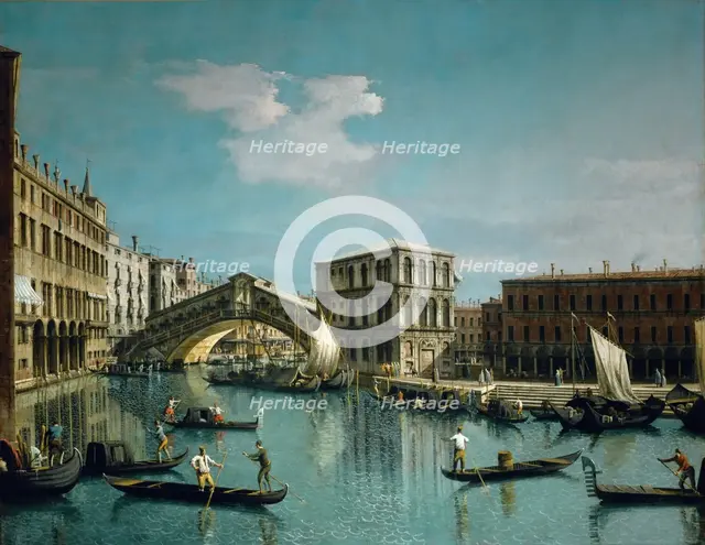 The Rialto Bridge. Artist: Canaletto (1697-1768)
