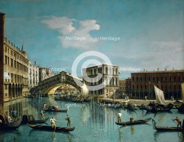 The Rialto Bridge. Artist: Canaletto (1697-1768)