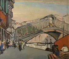 The Rialto Bridge in Venice, 1913. Creator: Jules Schmalzigaug