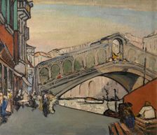 The Rialto Bridge in Venice, 1913. Creator: Jules Schmalzigaug