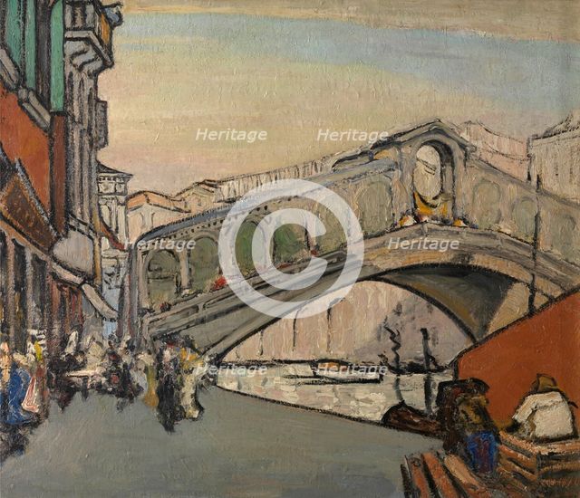 The Rialto Bridge in Venice, 1913. Creator: Jules Schmalzigaug.