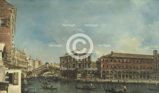The Rialto Bridge with the Palazzo dei Camerlenghi in Venice.