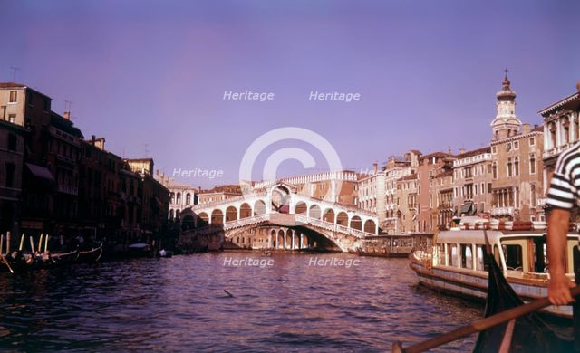 The Rialto Bridge, Venice, Italy, c1955.  Creator: Arthur Charles Kirby Ware.