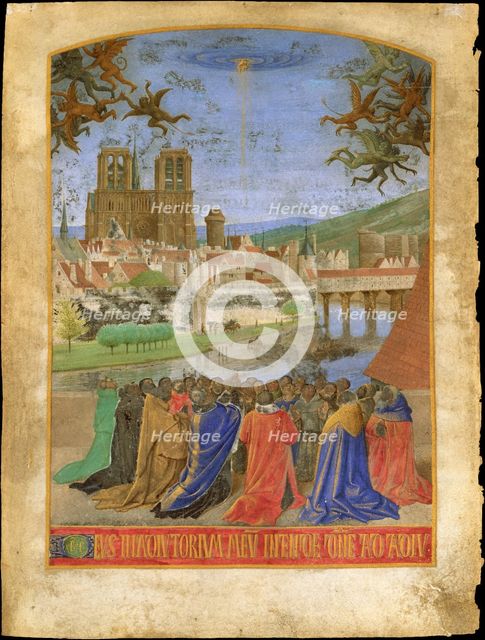 The Right Hand of God Protecting the Faithful against the Demons, ca. 1452-1460. Creator: Jean Fouquet.