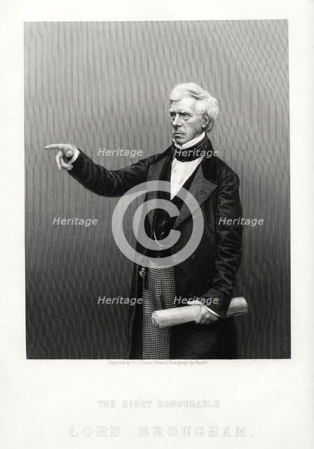 The Right Honourable Henry Brougham, Lord High Chancellor of Great Britain, c1880. Artist: DJ Pound