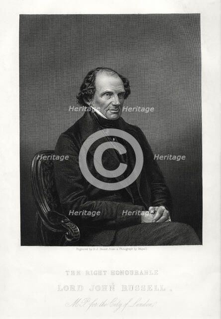 The Right Honourable John Russell, 1st Earl Russell, British Liberal statesman, c1880. Artist: DJ Pound