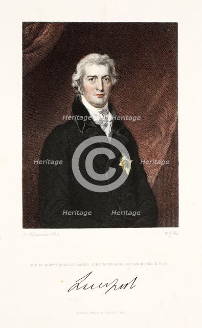 The Right Honourable Robert Banks Jenkinson,  Earl of Liverpool, K. G. & C., 1830. 