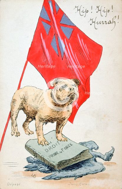'The Right Precedes the Force', French WWI postcard, 1914-1918. Artist: Unknown