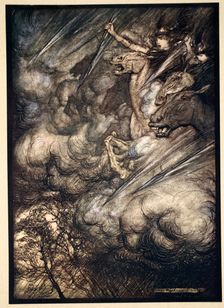 The ride of the Valkyries 1910. Creator: Arthur Rackham