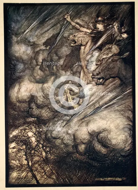 'The ride of the Valkyries', 1910.  Creator: Arthur Rackham.