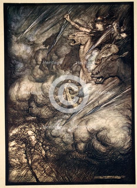 'The ride of the Valkyries', 1910.  Creator: Arthur Rackham.