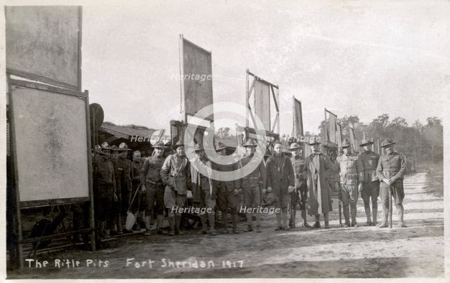 The rifle pits, Fort Sheridan, Illinois, USA, 1917. Artist: Unknown