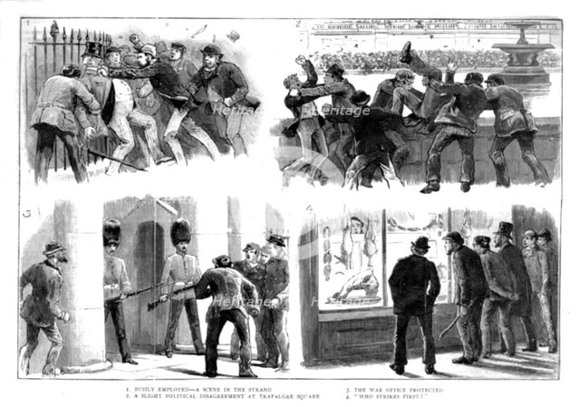 'The Rioting in the West End of London, February 8th.', 1886.   Creator: Unknown.