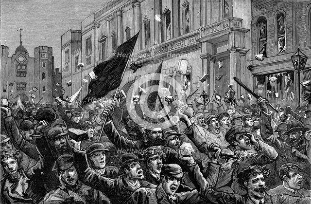 'The Rioting in the West End of London, February 8th, 1886 Creator: Unknown.