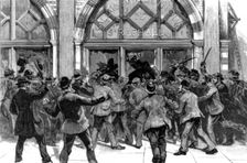 The Rioting in the West End of London, February 8th. Looting shops in Piccadilly 1886. Creator: Unknown
