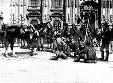 The Riots in Italy: street scenes in Milan - Cavalry before the Duomo, 1898. Creator: Unknown