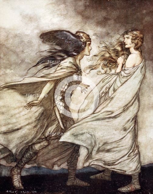 'The ring upon thy hand - ..ah be implored! For Wotan fling it away!', 1924.  Creator: Arthur Rackham.