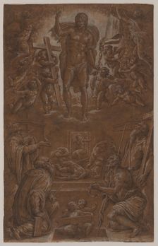 The Risen Christ Adored by Saints and Angels, 1566-1568. Creator: Giorgio Vasari (Italian, 1511-1574)