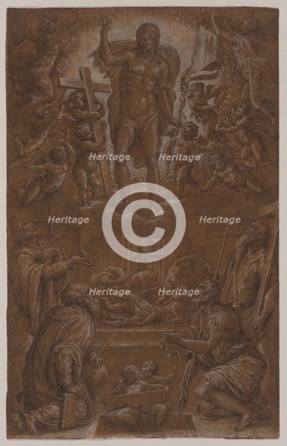The Risen Christ Adored by Saints and Angels, 1566-1568. Creator: Giorgio Vasari (Italian, 1511-1574).