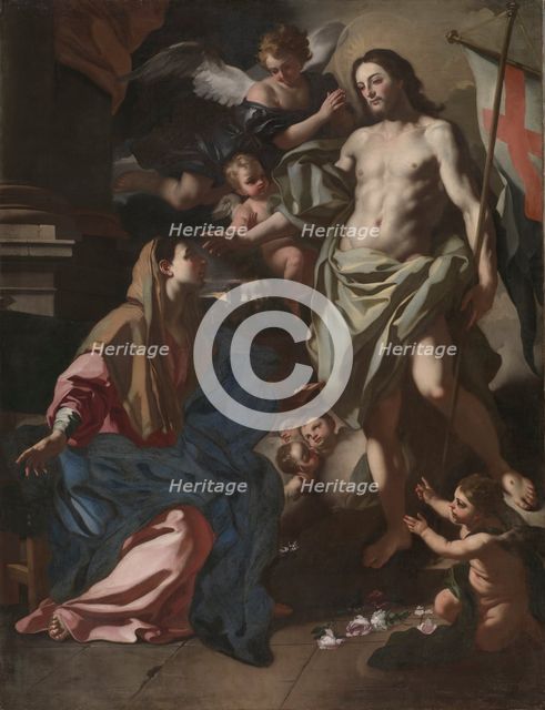 The Risen Christ Appearing to the Virgin, c. 1708. Creator: Francesco Solimena (Italian, 1657-1747).