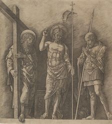 The Risen Christ between Saint Andrew and Saint Longinus, ca. 1472. Creator: Andrea Mantegna