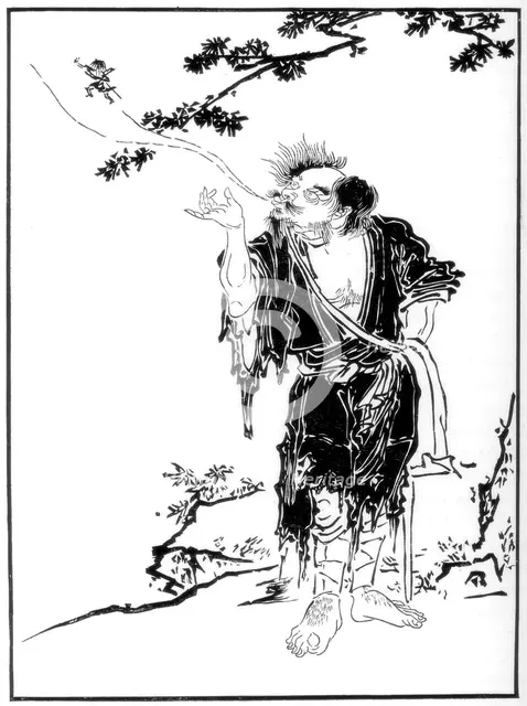 The Rishi Li Tieh-kwai despatching his spirit to the Mountains of the Immortals, 17th century, (1886 Artist: Unknown