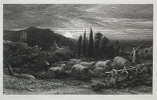 The Rising Moon, 1857. Creator: Samuel Palmer (British, 1805-1881)
