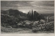 The Rising Moon. Creator: Samuel Palmer (British, 1805-1881)